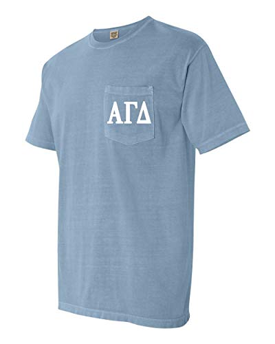 Alpha Gamma Delta Sorority AGD Comfort Colors Pocket T-Shirt Ice Blue Alpha Gamma Delta Sorority AGD Comfort Colors Pocket T-Shirt Ice Blue