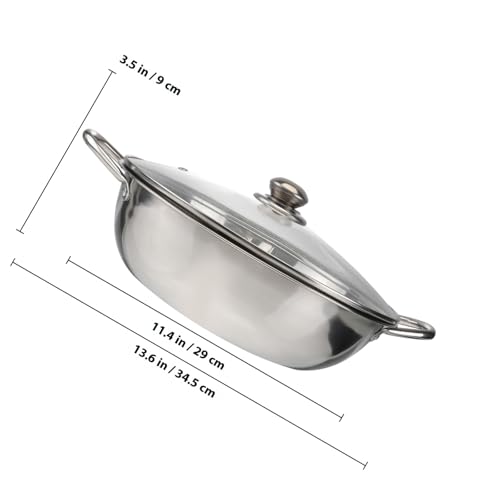 Marmite hot pot double face 30 cm avec couvercle en verre trempé