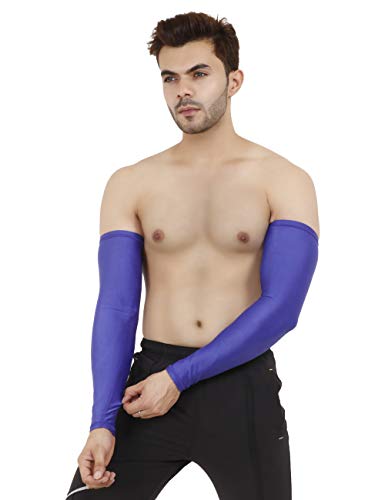 Image of NEVER LOSE Printed Arm Sleeves for Men & Women, Stretchable Breathable Compression Sports Sleeves for Gym, Cycling, Running, Driving & Outdoor Activities (Pack of 2 Pairs)