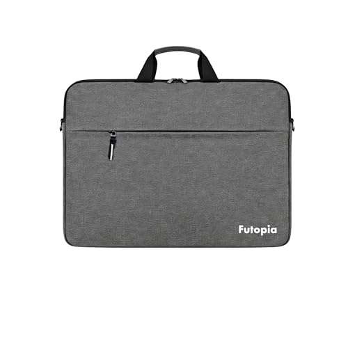 Image of Futopia Premium Laptop Sleeve Bag 15.6 Inch with Handle, Front Zipper Pocket, Water Resistant & Shockproof Cover, Padded Interior Compatible for Laptop & Notebook for Office, College & Travel (Gray)