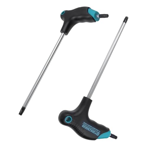 Image of Antrader T30 Torx Wrench,Anti Tamper Proof Hex Key,Cr-V Steel T-Handle Dual End Long Arm Screwdriver 2pcs