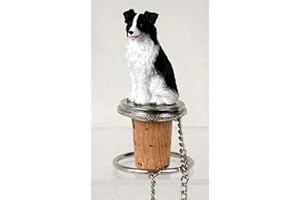 Adorable Border Collie Wine Bottle Stopper Keeps Your Wine Freshly Sealed