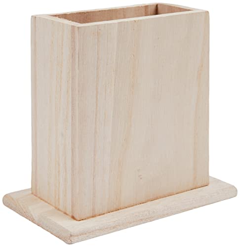 Artemio Pot à Crayons en Bois, Beige, 10 x 7 x 12 cm