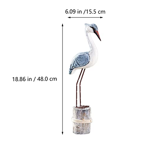 Besportble 2Pcs Wooden Seagull Figurine Nautical Statues Sculptures For Home Mediterranean Coastal Beach Rustic Art Decorations #TOP1