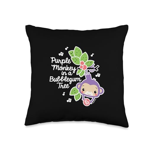 Fisher-Price - Purple Monkey In A Bubble Gum Tree Throw Pillow