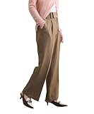 [ビス] 太ベルトディテールストレートスラックスパンツ キャメル M