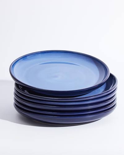 Image of Pokini Ceramic Dinner Plates Set of 6, 10inch Salad, Dessert Plates Dishes | Reactive Glaze Stoneware Dish Set, Dinner Plate for Dessert, Salad, Appetizer, Microwave & Dishwasher Safe, Scratch Resistant