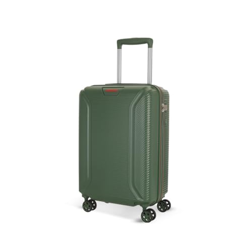 Image of American Tourister Robotech Sport|Small Size Cabin Trolley Bag (55 cm)|360 8 Wheel Spinner Travel Luggage|Hard Case Polycarbonate Suitcase|Recessed TSA Lock|Dark Green