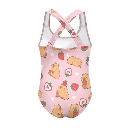 doginthehole Girls One Piece Swimsuits Size 5-14Y Beach Bathing Suit Cross Back Strap Swimwear for Summer Beach Pool2