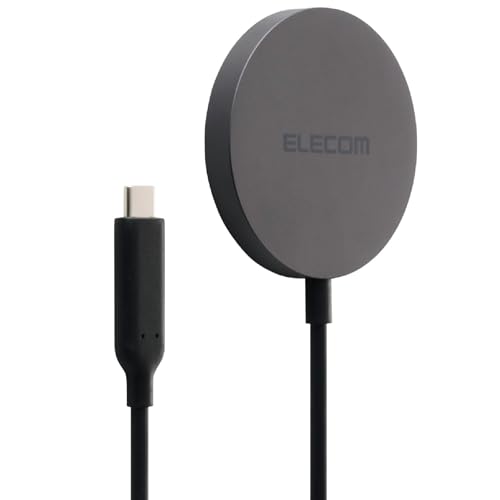 �G���R�� Qi2 25W �F�؎擾 ���C�����X�[�d�� �}�O�l�b�g�z�� �����[�d �ٕ����m�@�\ ���x����@�\ 1m �yiPhone 16/17�V���[�Y�Ή��z �u���b�N EC-MA12BK