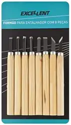 Kit Formão Goiva P/Entalhe Esculpir Xilogravura P/Madeira 8 Pç