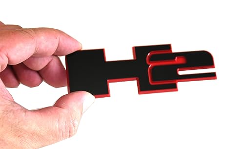 Image of 1pc H2 Rear Liftgate Door Nameplate 3D Badge Emblems Replacement for 2003-2009 Hummer H2 (Redline)