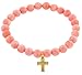 Produktbild trendor Armband für Mädchen Bambuskoralle Rosé mit Kreuz Gold 333 75554