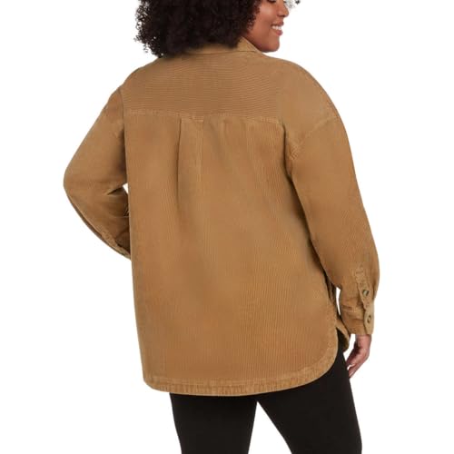 Matty M Ladies' Corduroy Shirt Jacket (Camel, X-Large)2