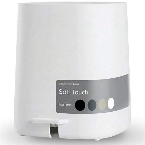 blackswedenhome. Mülleimer Bad - 5L Kosmetikeimer mit Softclose-Deckel und Inneneimer - Bad Mülleimer, Abfalleimer Bad, Toilette - Badezimmer Mülleimer - Elegantes Design Tretmülleimer Weiß