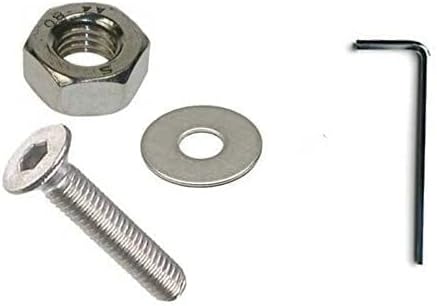 AHC 6mm Countersunk Bolts M6 x 50mm (Including Head) A2 Stainless Steel Socket/Allen Head Csk Bolt/Screws (10 Pack) Free Washers Nuts and Hex Key