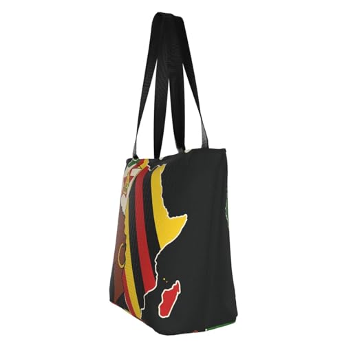 Map outline of Zimbabwe Print Lightweight Shoulder Bag Summer Outings Tote Bags Travel Hiking Work Casual Use4