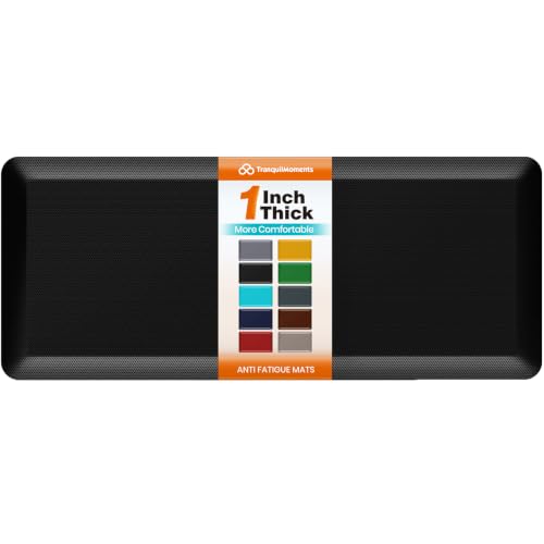 Image of 1-Inch Thick Anti-Fatigue Mat for Kitchen and Standing Desk, 20 inchx48 inch, Black