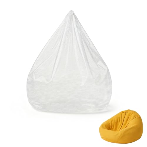 Ranjima Inneröverdrag för sittsäck, inneröverdrag av sittsäcksfodral foder utan fyllning sittsäck näsdukar ersättningsöverdrag för tyg soffa gör-det-själv Lazy Bag, vit