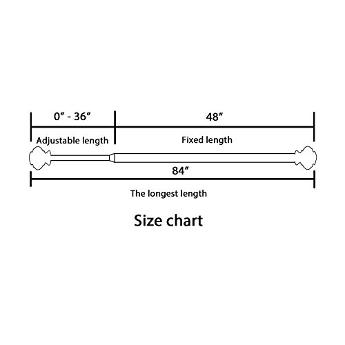 H.Versailtex PART-HVRODS-SINGLE-701-B-4884-NICKEL-N Window Curtain Rods For Windows 48 To 84 Inches Adjustable Decorative 3/4 Inch Diameter Single Window Curtain Rod Set With Classic Finials, Nickel thumb #5