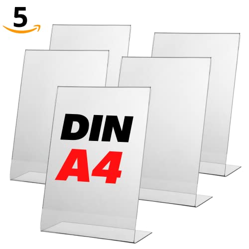 Présentoir pour tentes polystyrène A4, affiches pour tables porte-prix + présentoirs pour magasins, support panneau de table, porte affiches redescendantes tente [porte photos], support de bureau (5) Cover