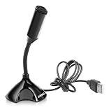 Microfone USB para PC e Notebook Omnidirecional 360° – Microfone de Mesa para Aulas Online, Reuniões, Streaming, Jogos, Gravação de Voz – Plug and Play para Computador Desktop e Laptop