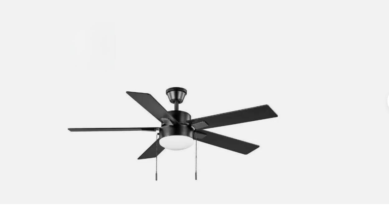 Hampton Bay 52 in. Corwin Indoor/Outdoor Matte Black LED Ceiling Fan with Light Kit 56051