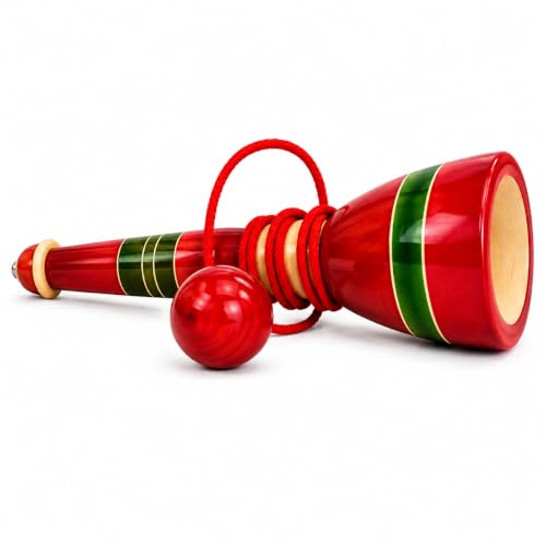 Image of Premium Cup and Ball Game | Channapatna Wooden Traditional Toy | Skills Development Game | Fun & Learning | Balancing Games | Portable & Durable | Kids & Adults Ages 5+.