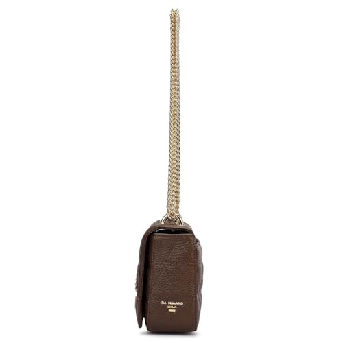 Image of Da Milano Leather Shoulder Bag for Women - Brown (00378OL)