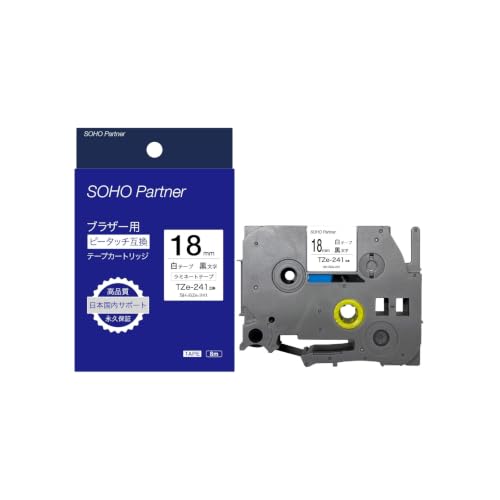 SOHO Partner �u���U�[�p �s�[�^�b�` ���~�l�[�g�e�[�v�J�[�g���b�W ��18mm ���n������ ����8m TZe-241 �݊� | ���x�����C�^�[�p,�l�[�����x��,�t�@�C�����x��,���i�Ǘ�,�z���\��,�����O���x��