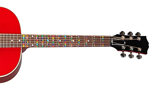 Image of KREEPO Guitar Fretboard Sticker Fingerboard 12pcs Note Chart Decals Beginner Learner Acoustic-Electric Guitar Multicolor(9.1cm X 14.5cm)