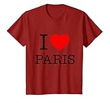 Bahaa's Tee I Love Pairs Graphic Tees - Paris Novelty Graphic Camiseta Unisex-Adultos, Niños Gris Talla S Manga Corta Camisa