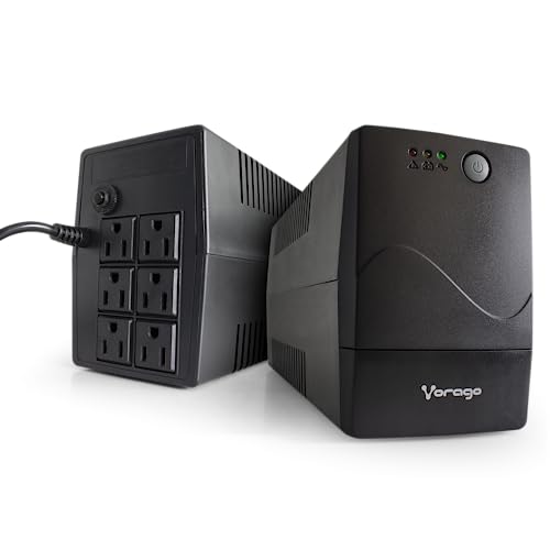 Protección Eléctrica, Electronics Vorago UPS-301 No Break, Batería de Respaldo de Hasta 20 min. 6 Contactos, Supresor de Picos, 800 VA, 480 W., Ideal Para Apagones y Cortes de Energia, Hogar y...