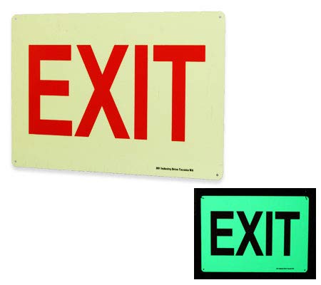 Amazon | サインプレート 蓄光 EXIT 出口 | 標識・サイン | 文房具
