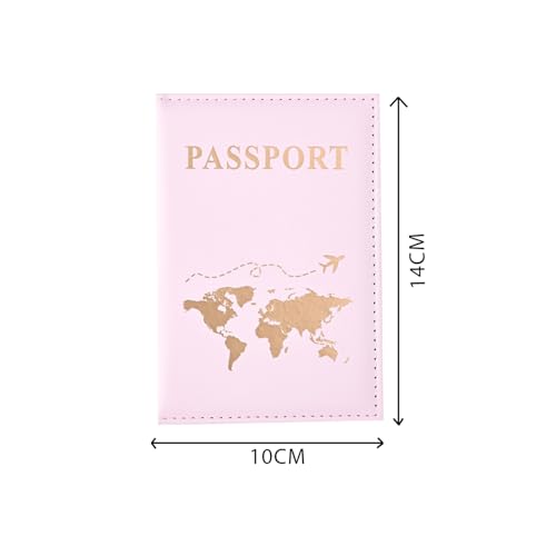 Image of House of Quirk Multi-Functional PU Leather Travel Passport Case, Passport Protection Cover, Credit Card & ID Card Holder (Pink)