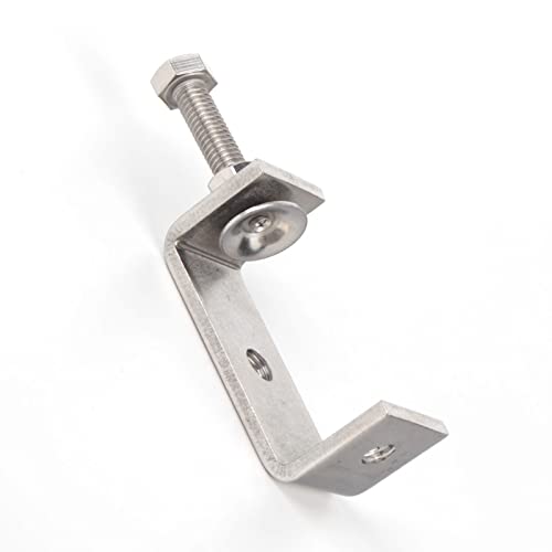 Image of Sonny Brook Hams 2Pcs 304 Stainless Steel C Clamp 65MM Heavy Duty Adjustable Wide Jaw Opening Tiger Clamp For Woodworking Building, Silver (Pack of 2)