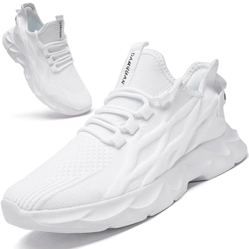 ZMBCYG White Sneakers for Women Shoes Fashion Running Tennis Sports Gym Slip on Jogging Walking Shoes Ladies Breathable Lightweight Size 6.5
