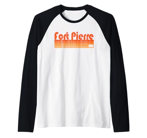 Fort Pierre, SD Stile retrò anni '80 Maglia con Maniche Raglan