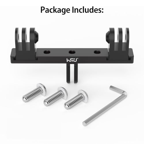 HSU Podwójny aluminiowy uchwyt do GoPro, podwójny adapter do kamery, otwór przedłużający zimny pazur do kamery akcji