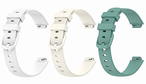 SHEAWA Fitbit inspire 3�p�o���h �x���g 3�F�Z�b�g �����o���h �V���R�� �����x���g �X�|�[�c�X�g���b�v �ւ��o���h �A�N�Z�T���[ (�z���C�g+�ǐF+���C�g�O���[�� S�T�C�Y)