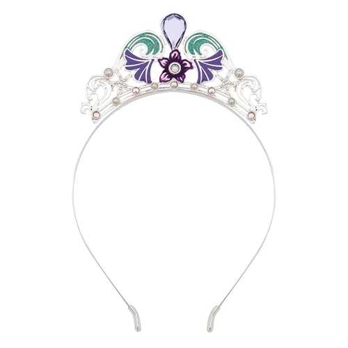 Disney Store Official, La Sirenita, Ariel tiara infantil, accesorio para disfraz con acabado plateado y diamantes de estrás de colores