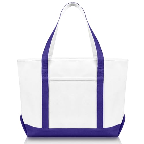Image of DALIX 23 inch Premium 24 oz. Cotton Canvas Shopping Tote Bag