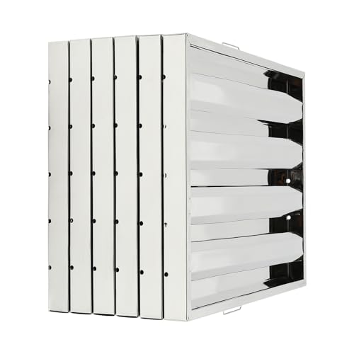 6Pcs 19.5W x 24.5H x 1.78TH Inch Commercial Hood Filters, 430 Stainless Steel 5 Grooves Hood Filters Restaurant Kitchen Exhaust Hoods for Grease Filter, Range Hood Baffle Filter