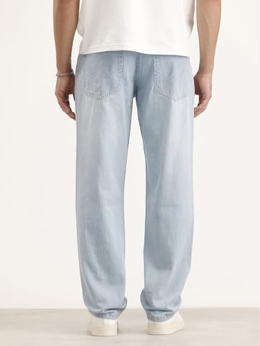 Image of WROGN Men's 100% Cotton Jeans | Solid | Anti Fit