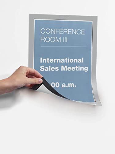 Durable Duraframe Magnetic Frame | A4 Format In Silver | Pack Of 5 Frames | Document Frame For Professional Internal Signage #TOP1