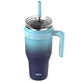 Zukro 40 oz Tumbler with Screw on Lid, Stainless Steel Insulated Cup with Handle and Straw, Leak Pro
