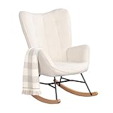MEUBLE COSY Fauteuil à Bascule Allaitement Rocking Chair Scandinave Chaise Loisir Revête...