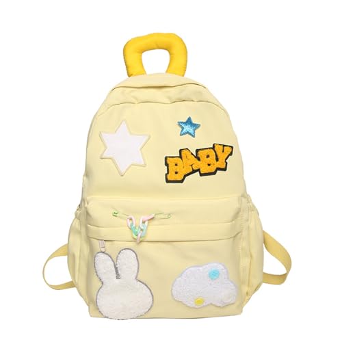 zaino da scuola in per computer portatile comodo per studenti delle scuole superiori e medie elegante nylon giallo