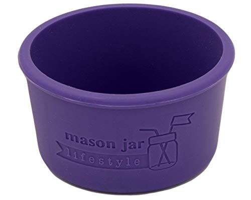 Image of Wide Mouth Half Pint 8oz Silicone Sleeves/Jackets for Protecting Kerr Jars by Mason Jar Lifestyle (Ultra Violet, 2)