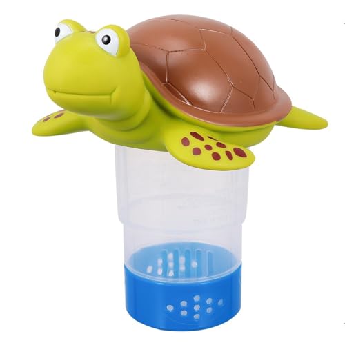Piscina Floater de cloro, dispensador de cloro de piscina flotante de tortuga, flotador de cloro, dosificación de piscina de tortuga para tabletas de 1 y 3 pulgadas y soporte de bromo para piscinas,